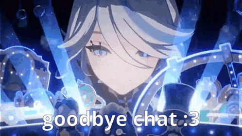 a picture of a girl with the words goodbye chat : 3