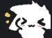 a pixel art drawing of a ghost with a smiley face .