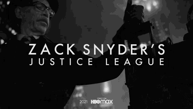 an ad for zack snyder 's justice league shows a man in a top hat