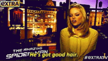 an advertisement for the amazing spider-man shows a woman with blonde hair