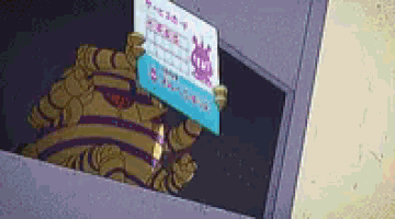 a cartoon character is holding a piece of paper that says 110