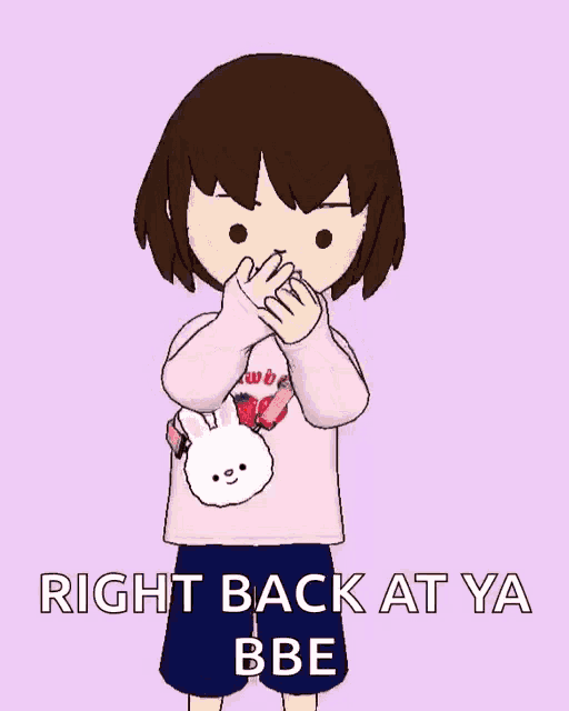 a cartoon of a girl with a strawberry shirt on