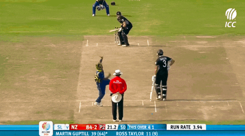 a cricket game is being played between nz and sl