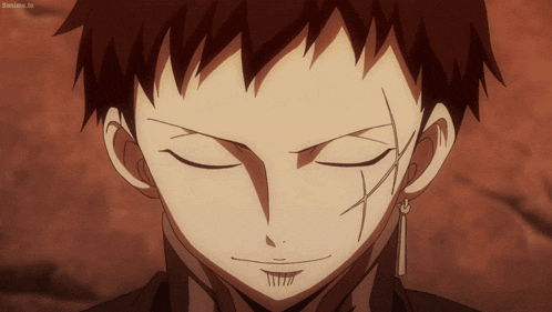 a close up of a person 's face with their eyes closed and the screen says sanime.tv at the bottom
