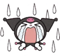 a cartoon character is crying with tears running down his face .