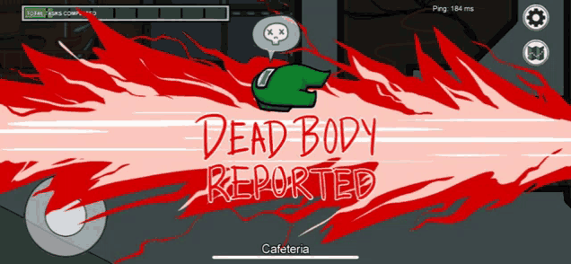 among us game screen that says dead body reported on it