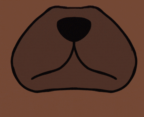 a drawing of a teddy bear 's nose with a black nose