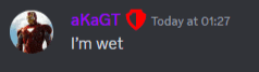 a blurred image of a man in a suit with the words " i 'm wet " below him
