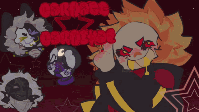 a drawing of a clown with the word carnage written above him