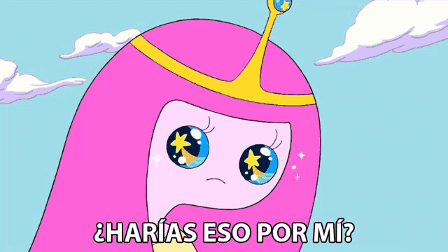 a cartoon character with a crown on her head and the words ¿ harías eso por mi ?