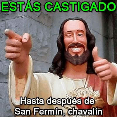 a statue of jesus is pointing and giving a thumbs up sign