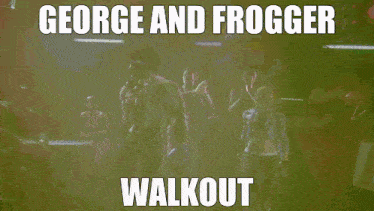 a george and frogger walkout meme with a man and woman