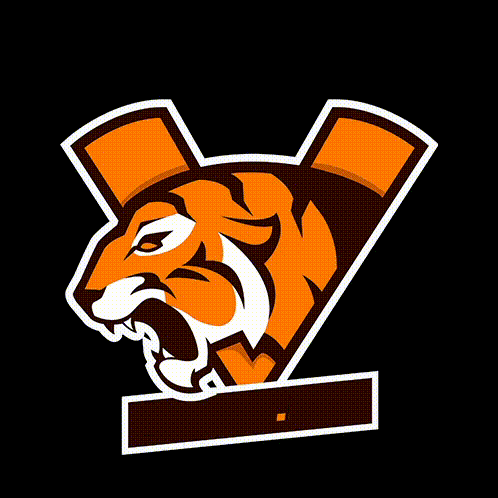 a logo with a tiger 's head and the letter y on a black background