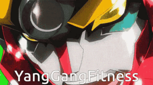 a picture of a robot with the words yanggang fitness written below it