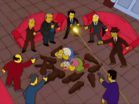 Mob Mafia GIF - The Simpsons Caught Fire Cross Fire GIFs