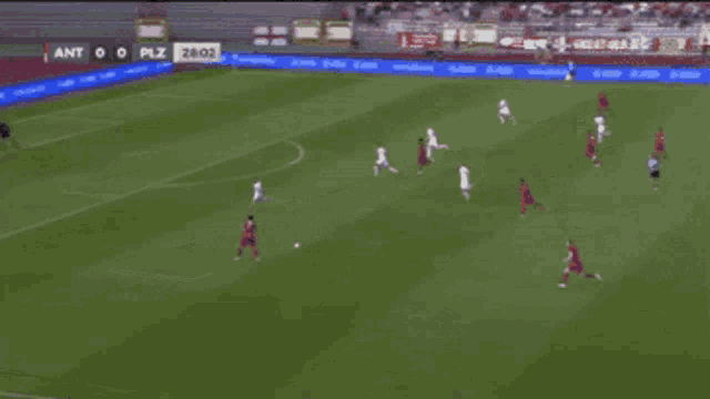 a soccer game is underway and the score is ant 0 o plz