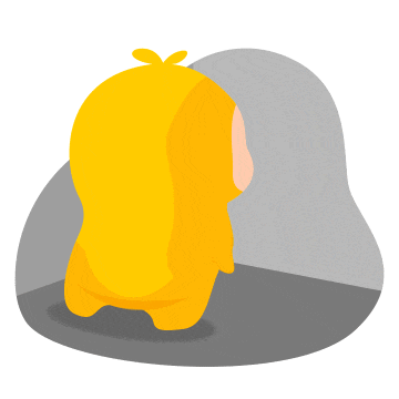 a cartoon drawing of a yellow bear with the word bop on the bottom right