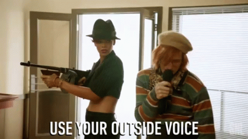 Use Your Outside Voice Singing GIF - Use Your Outside Voice Singing Command GIFs