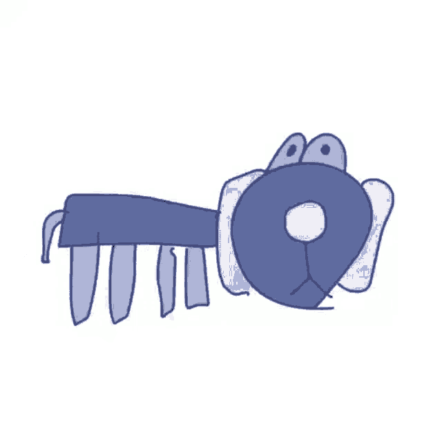 a cartoon drawing of a comb with a pink nose