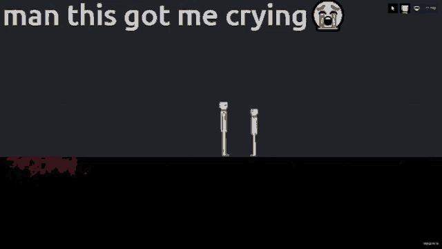 a screenshot of a video game with the words man this got me crying