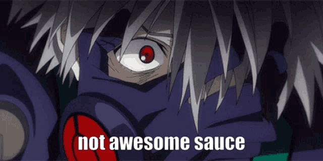 a picture of a person with the words not awesome sauce written on it