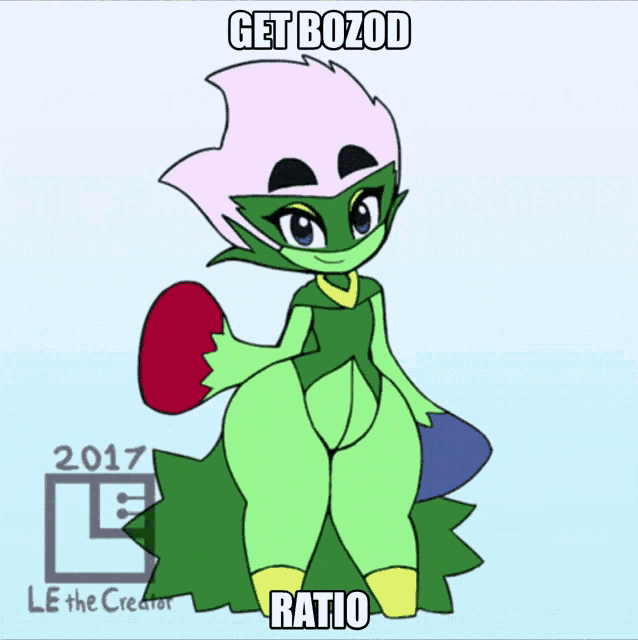 a drawing of a cartoon character with the words get bozod ratio