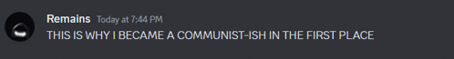 a screenshot of a message that says " remains "