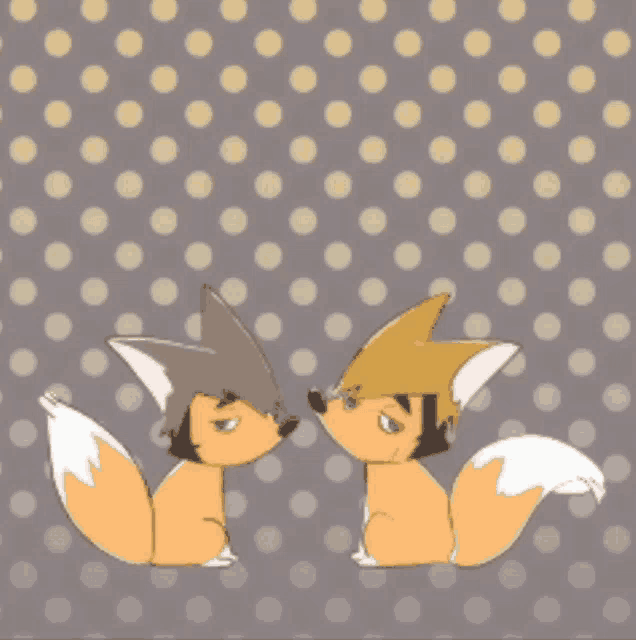 a drawing of two foxes sitting next to each other