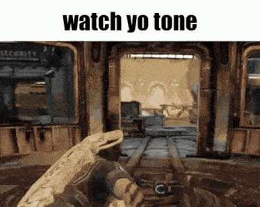 a screenshot of a video game with the words watch yo tone