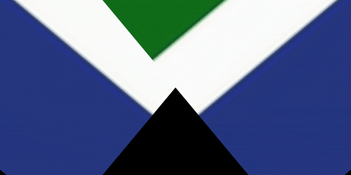 a green and blue flag with a white stripe on it