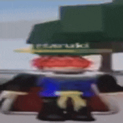 a blurry picture of a person wearing a hat that says mcdonalds on it