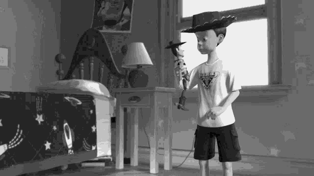 Black And White Toy Story GIF - Black And White Toy Story Andy GIFs