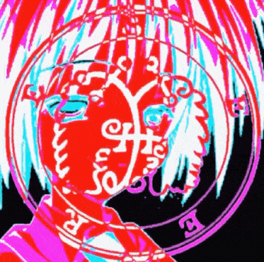 a drawing of a person 's face with a circle around it and the letter e on it