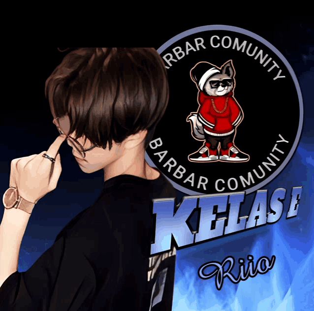 a drawing of a person with a logo for barbar community