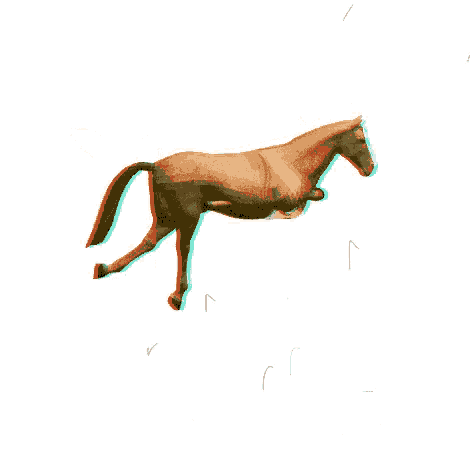 a horse with a cowboy hat on its head is flying through the air