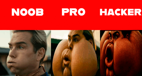 a collage of three pictures with the words noob pro hacker on the top