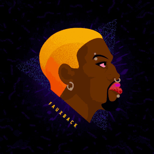 a drawing of a man with the name fauxback
