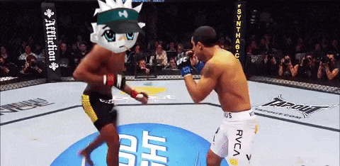 a fighter wearing shorts that say rvca on them is fighting another fighter