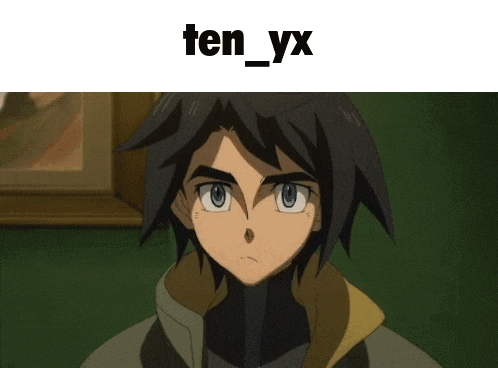 a picture of a cartoon character with the words ten_yx below it