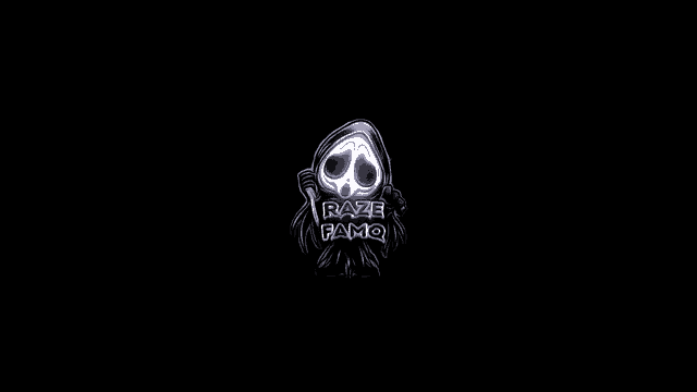 a black background with a swirl in the middle and a few lines