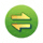 a green circle with two arrows pointing in opposite directions .