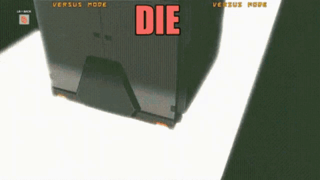 a video game screen with the word die in red