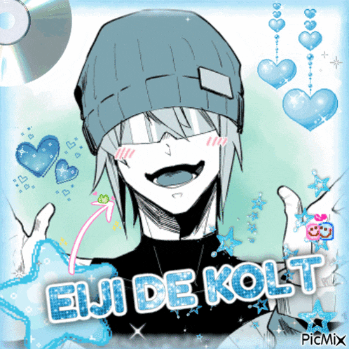 a picture of a boy with the name eiji de kolt