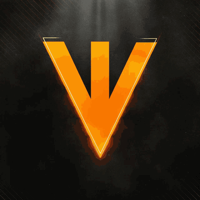 the letter v is glowing brightly in the dark