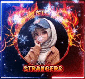 a picture of a girl in a hijab with the words sha strangers written on it