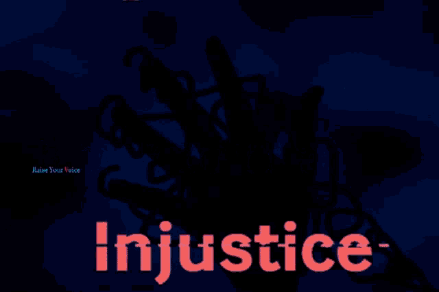 a blue background with the words raise your voice litinjustice on it