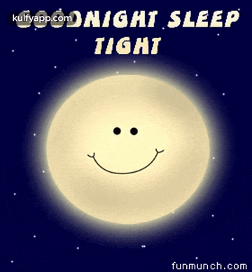 a picture of a smiling moon with the words " goodnight sleep tight " below it