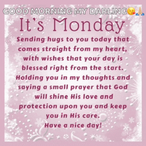 a good morning my darling it 's monday card