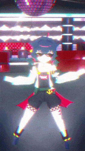 a cartoon character is dancing in front of a disco ball in a club
