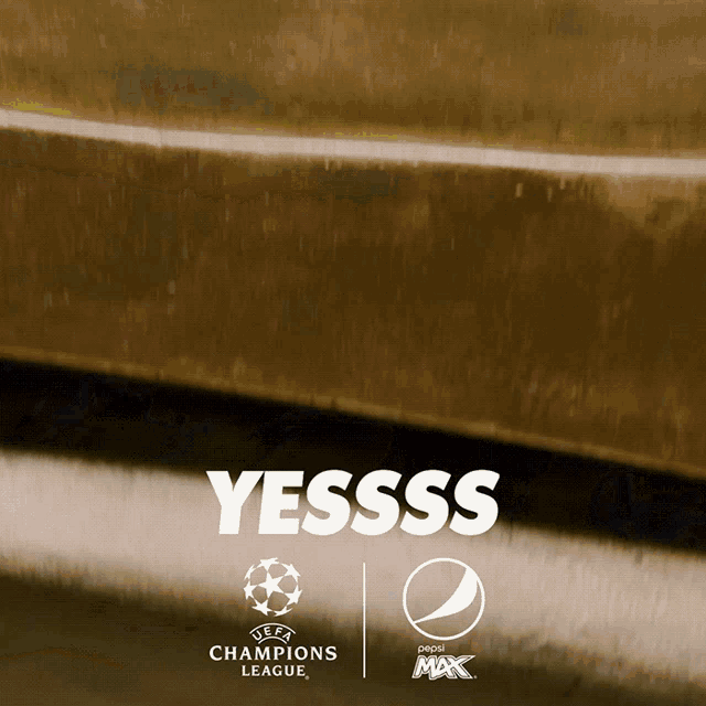 a poster for the uefa champions league with a pepsi max logo
